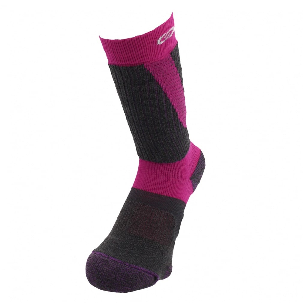 3Dアーチパネルダブルテーピングクルー(チャコールグレー×ピンク-22-24cm)