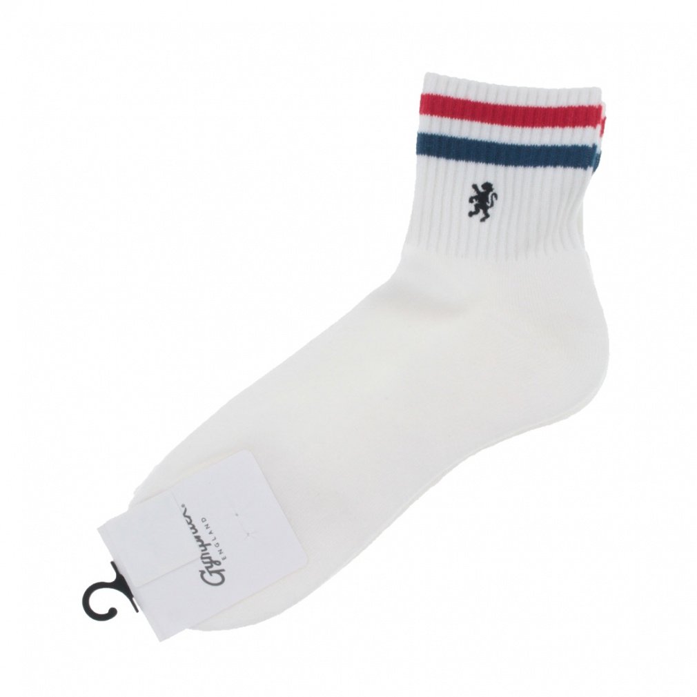 カラーラインソックス(レッド×ブルー-S)