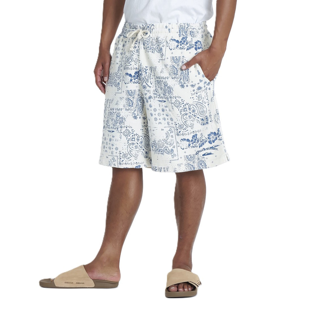 MERCURY PAISLEY BAGGY SWEAT SHORTS(アイボリー-S)