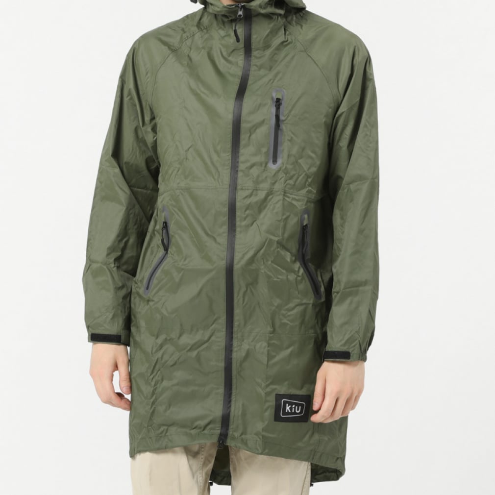 キウ アウトドア レインウェア レインジップアップ K116-906 : カーキ