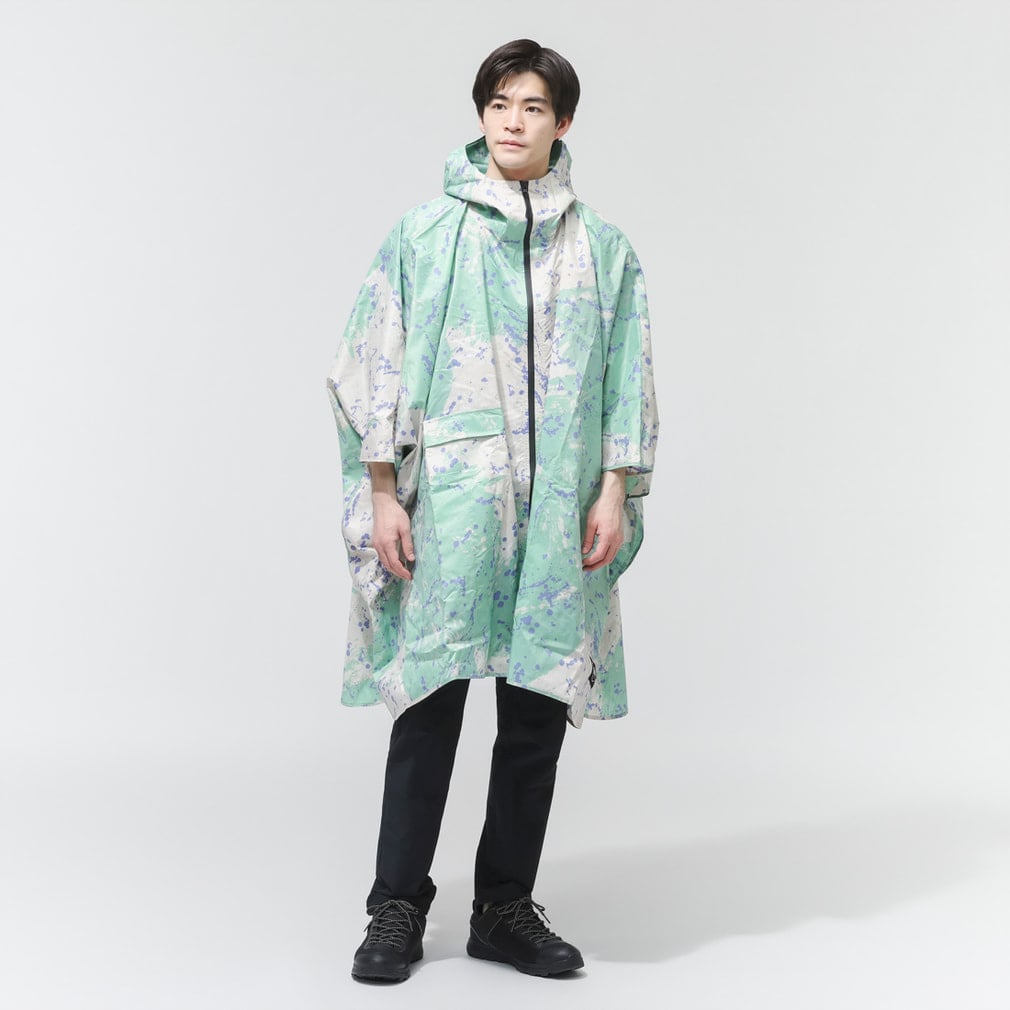 RAIN PONCHO 2ND(サックスブルー-F)