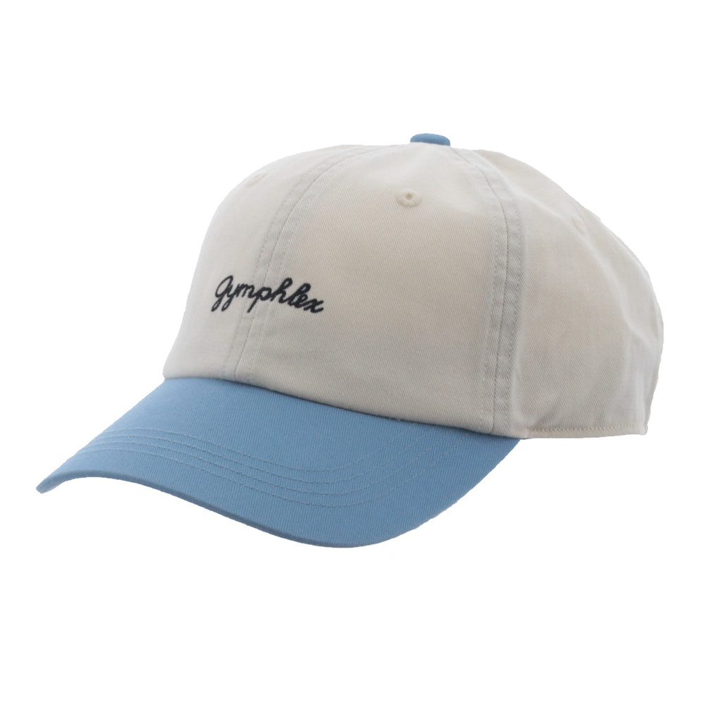 6パネルコットンキャップ(アイボリー×ブルー-FREE)
