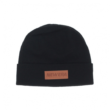 OD CUFF KNIT WG LTHR PATCH BLK