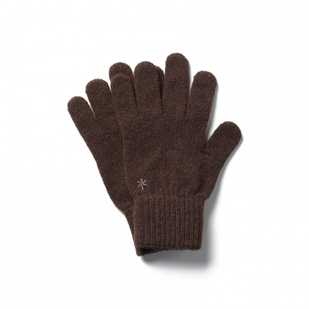 Washable Wool Knit Gloves(ダークブラウン-1)