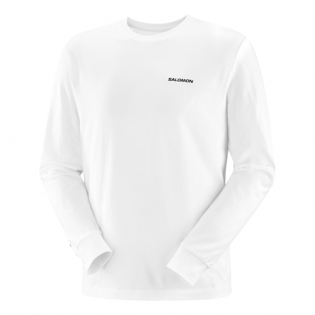 サロモン メンズ アウトドア 長袖Tシャツ サロモン ロゴ ロング