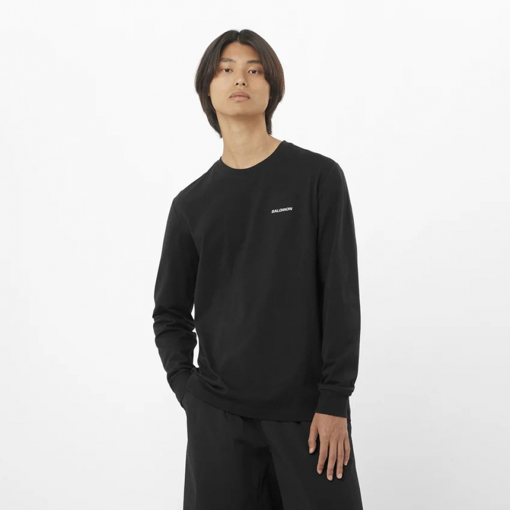 2025H~ T Y gbLO sVc `FXg S OX[u eB[ CHEST LOGO LS TEE M LC2525700 : ubN SALOMON