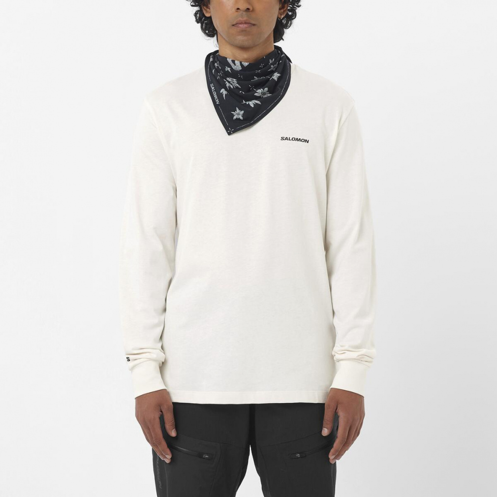 チェスト ロゴ ロングスリーブ ティー CHEST LOGO LS TEE M(オフホワイト-S)