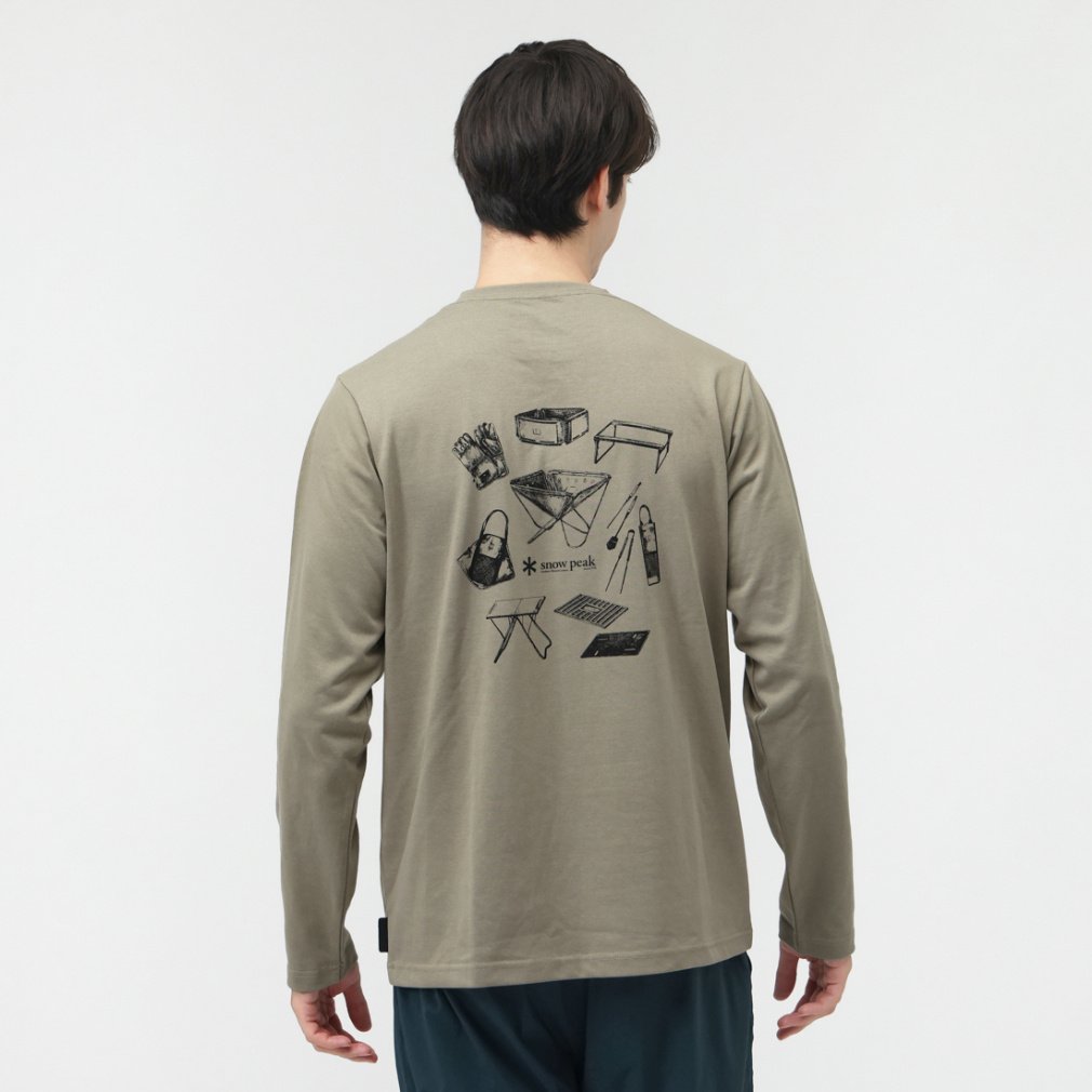 2025H~ yAyz Xm[s[N AEghAJWA sVc Gear Printed L/S Tshirt TS-25AU703 snow peak