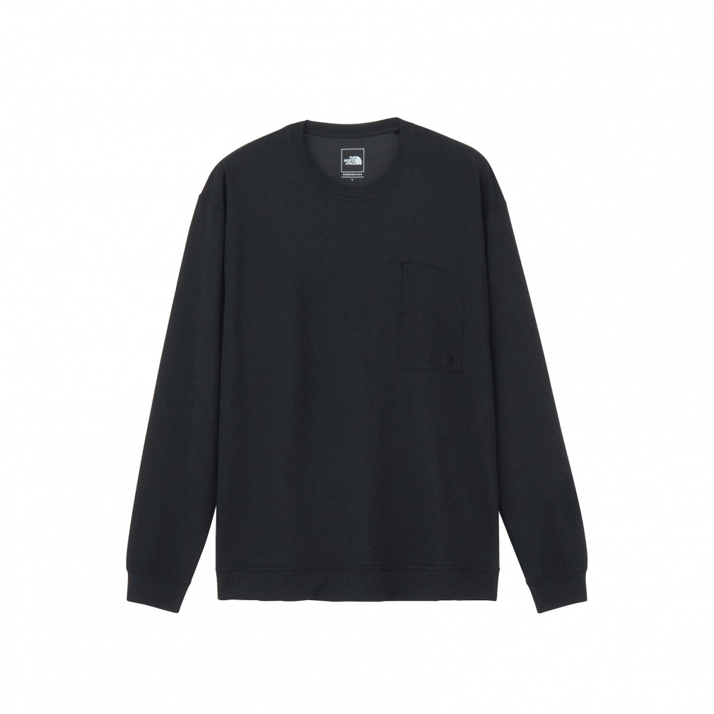L/S Crepe Weave Tee ロングスリーブクリープウィーブティー(ブラック-XS)