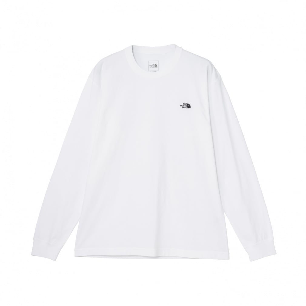 L/S FD Nuptse Cotton Tee ロングスリーブフラッシュドライヌプシコットンティー(ホワイト-M)