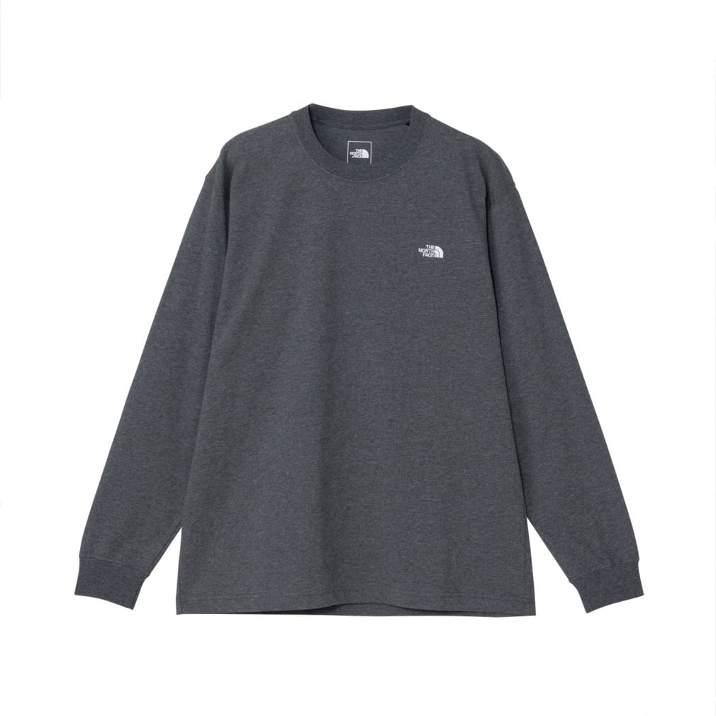 L/S FD Nuptse Cotton Tee ロングスリーブフラッシュドライヌプシコットンティー(グレー-M)