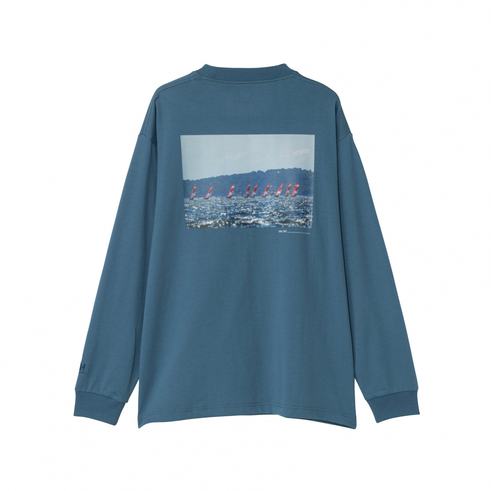 L/S Ocean Graphic Tee ロングスリーブオーシャングラフィックティー(ブルー-S)