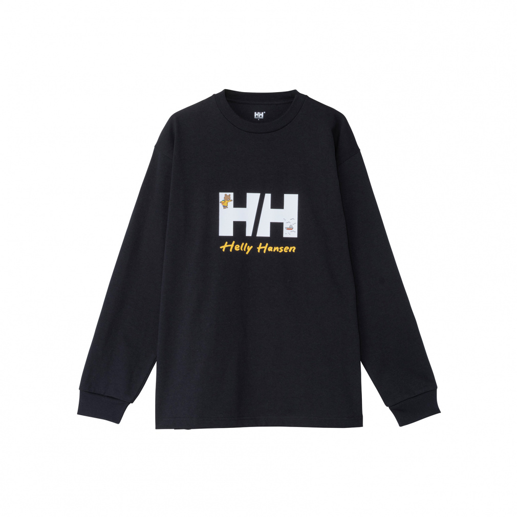 L/S HH Helly Bear Tee ロングスリーブ HHヘリーベアティー(ブラック-S)