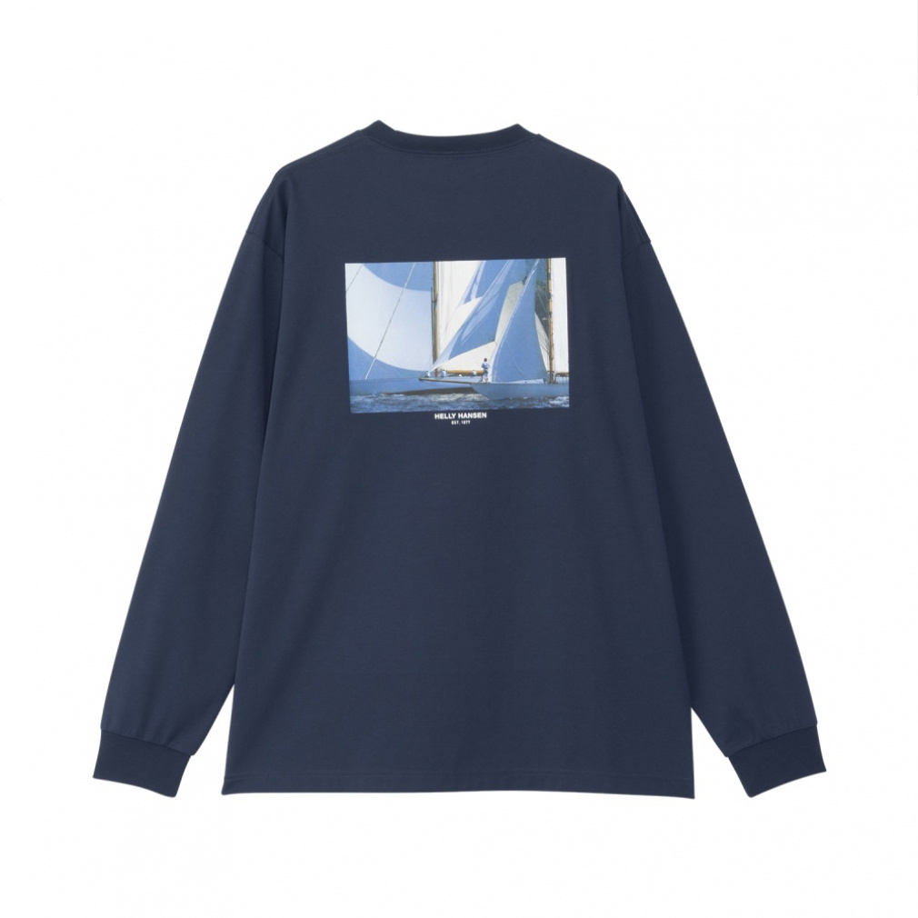 ヘリーハンセン アウトドア 長袖Tシャツ L/S Ocean Graphic Tee ロング