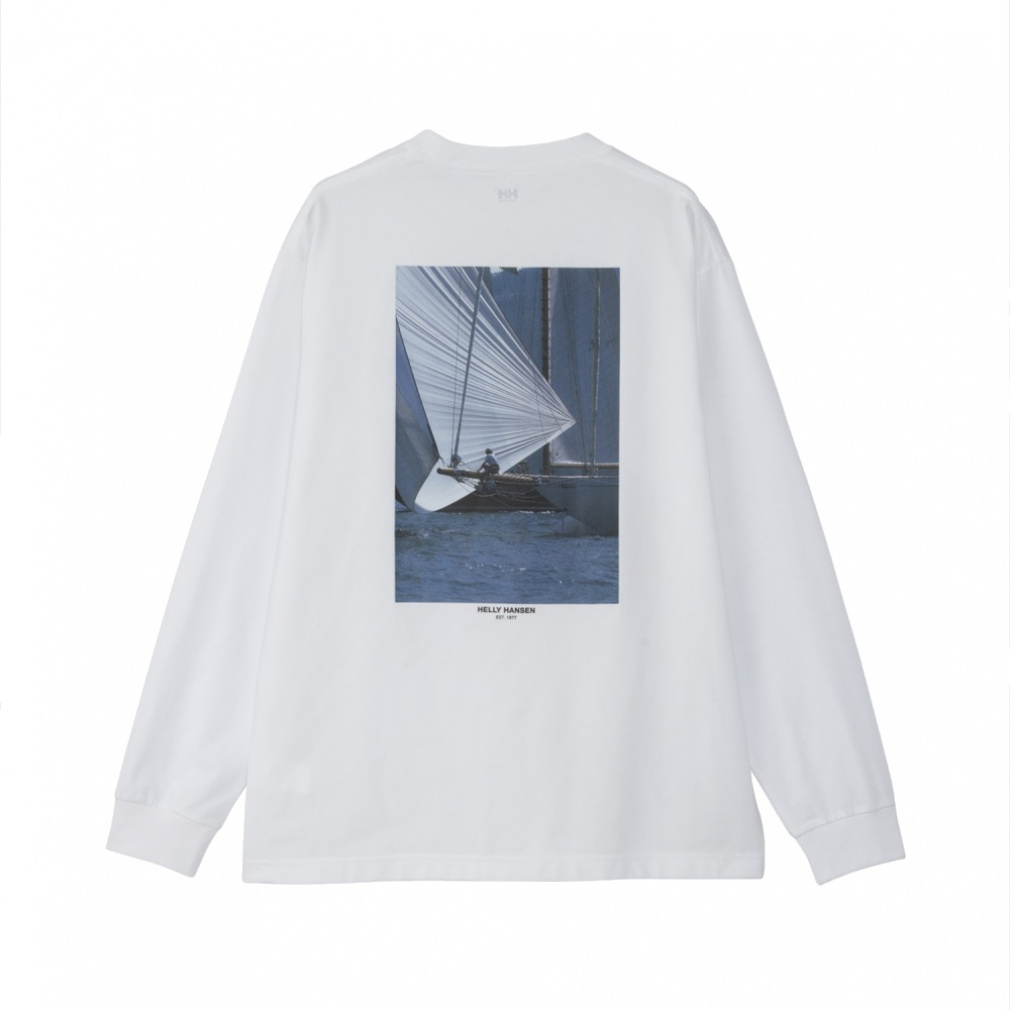 L/S Ocean Graphic Tee ロングスリーブオーシャングラフィックティー(ホワイト-XS)
