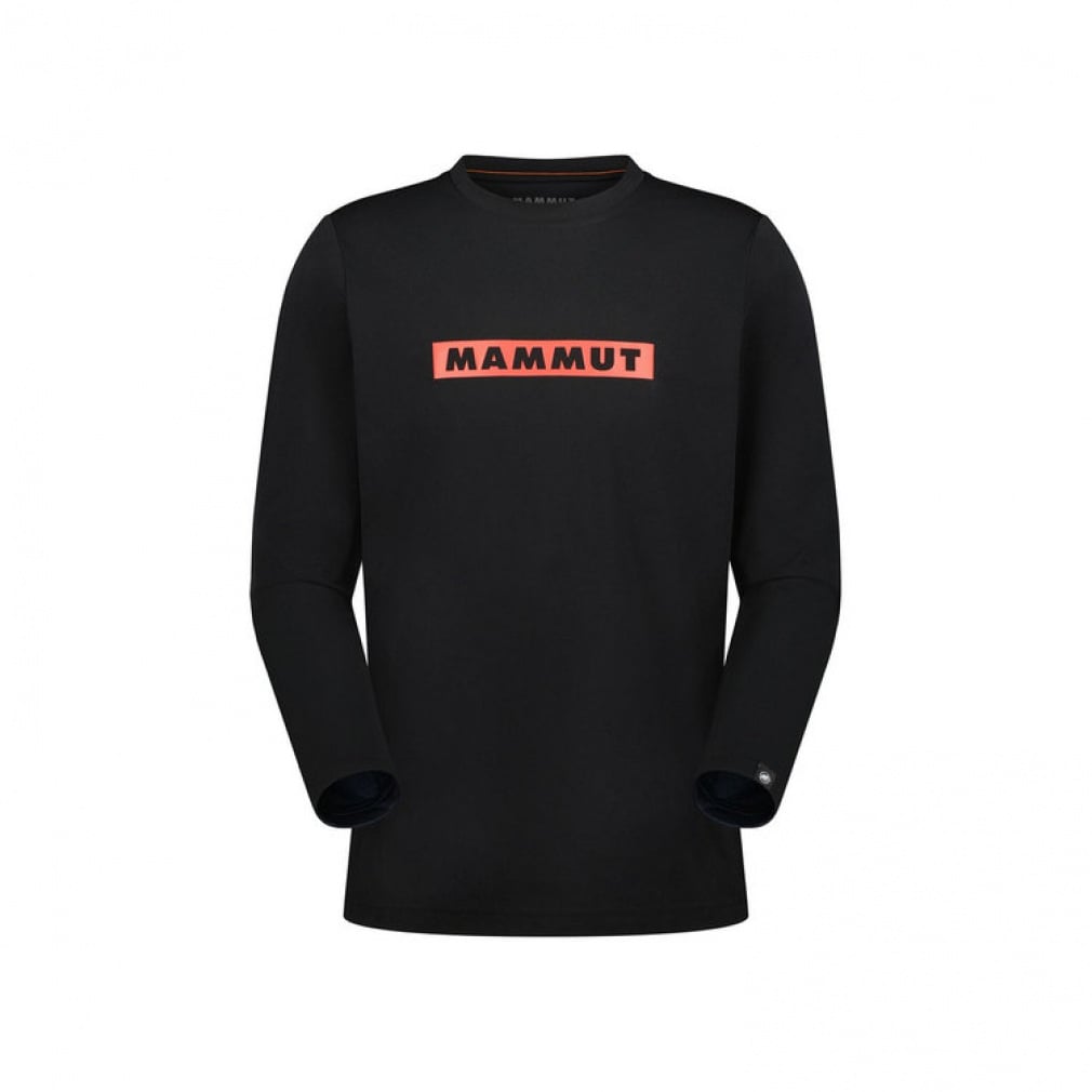 キューディー ロゴ プリント ロングスリーブ Tシャツ アジアンフィット メン(ブラック-M)