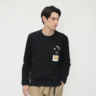 Instant Camera Pocket Brushed L/S T インスタントカメラポケットブラッシュドロングスリーブTシャツ