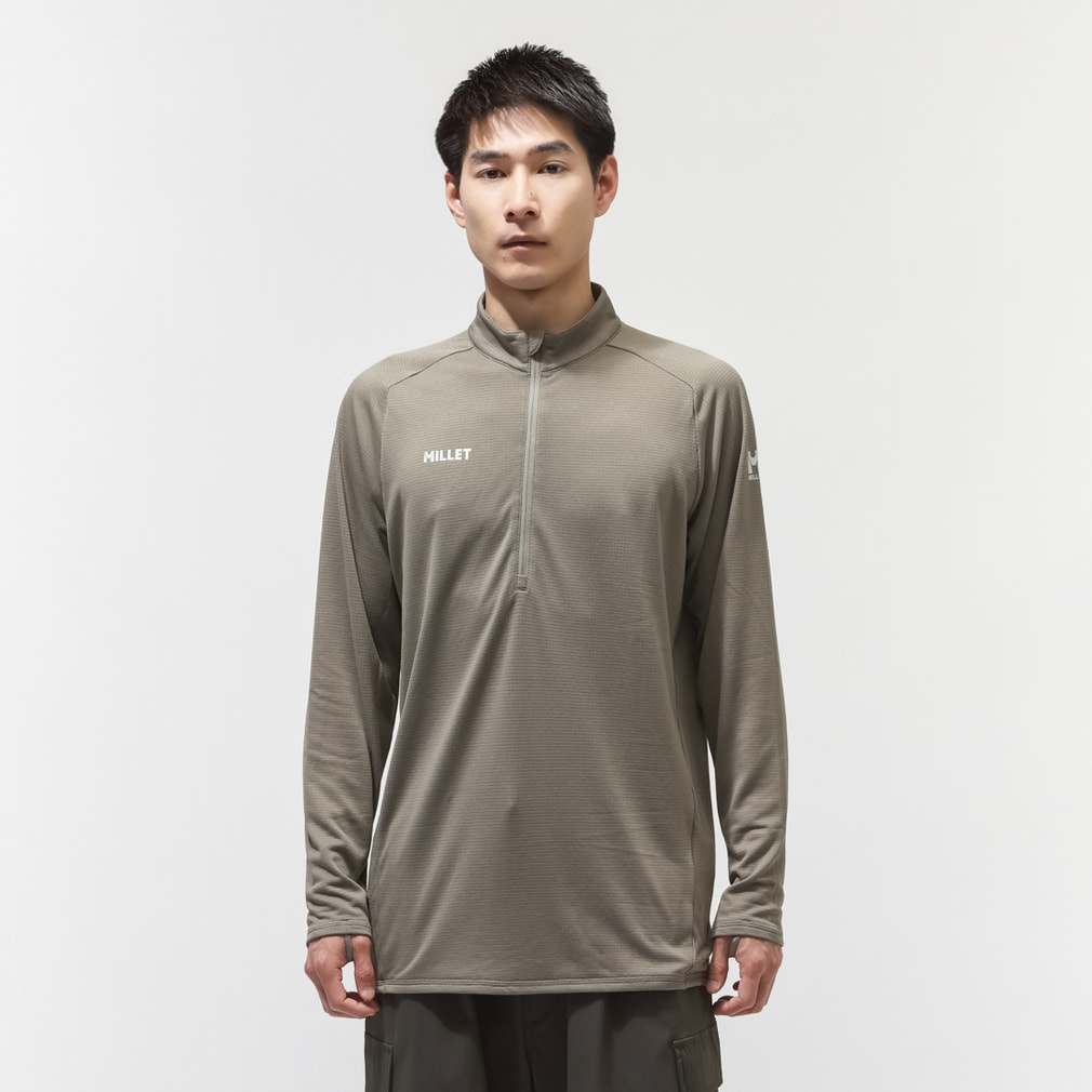 ミレー メンズ トレッキング 長袖Tシャツ DRYGRID LIGHT HF ZIP LS M