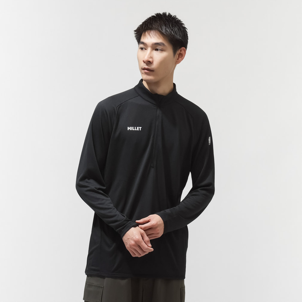 ミレー メンズ トレッキング 長袖Tシャツ DRYGRID LIGHT HF ZIP LS M