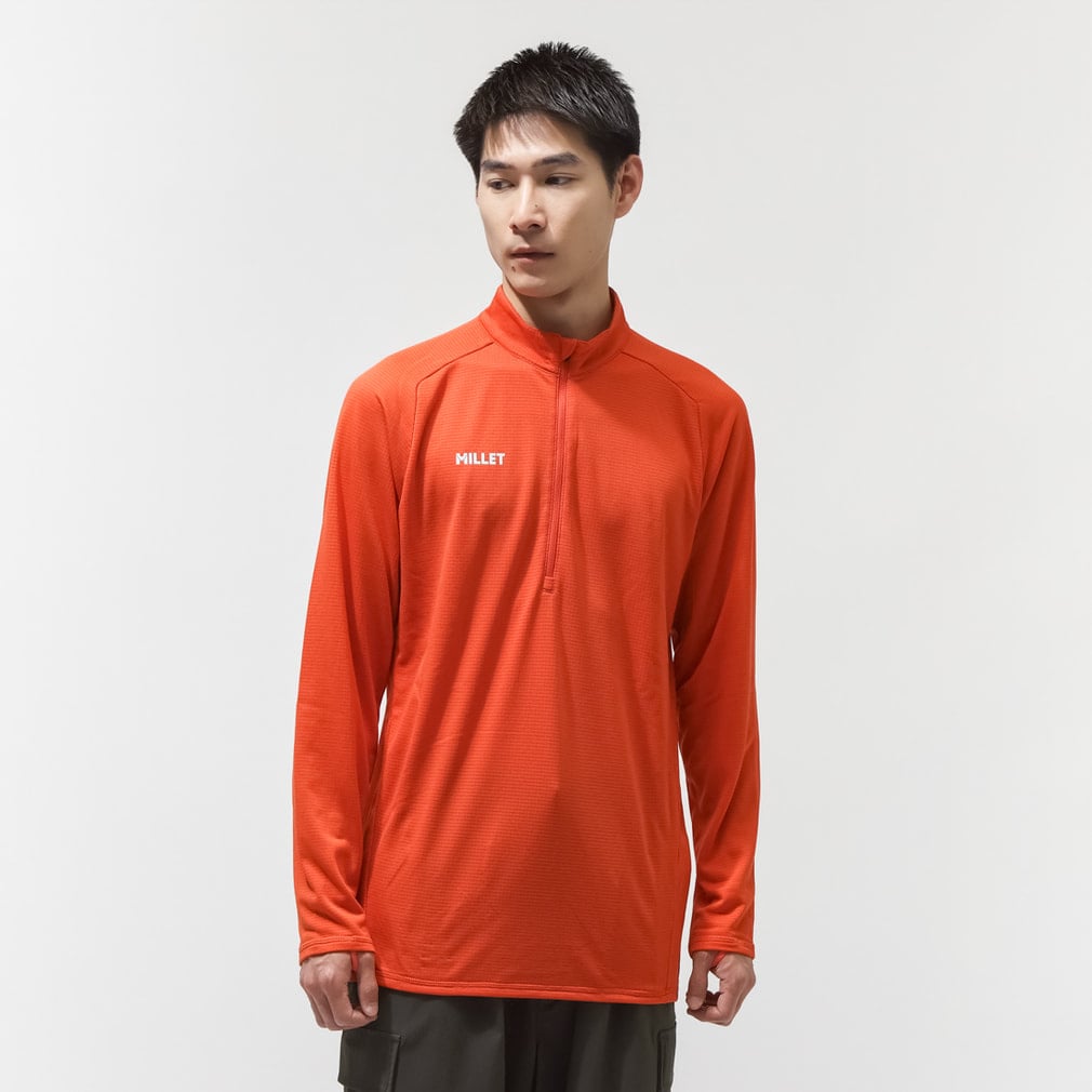 ミレー メンズ トレッキング 長袖Tシャツ DRYGRID LIGHT HF ZIP LS M