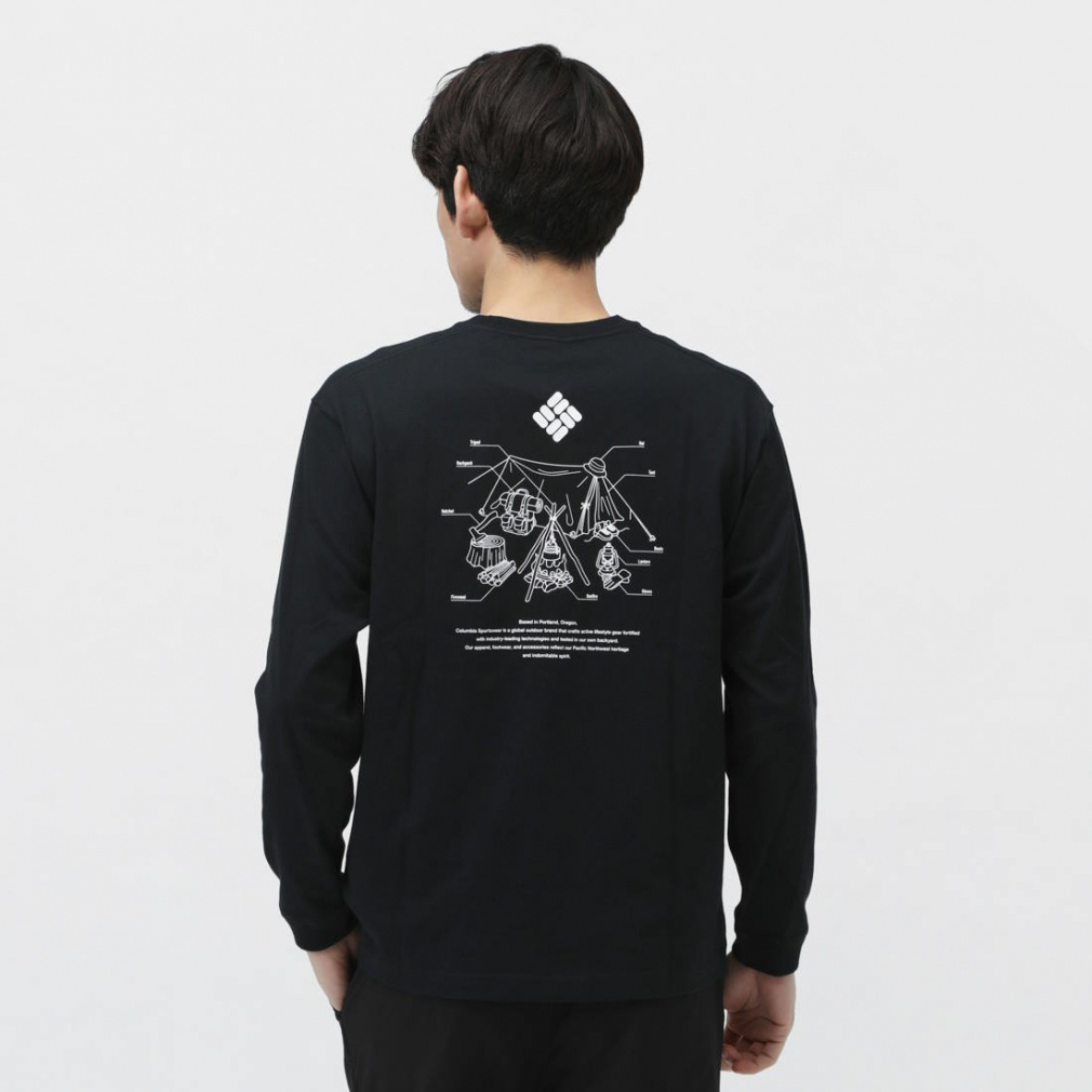 【アルペン限定モデル】 フタクリークグラフィックロングスリーブTシャツ(ブラック-S　メンズ)