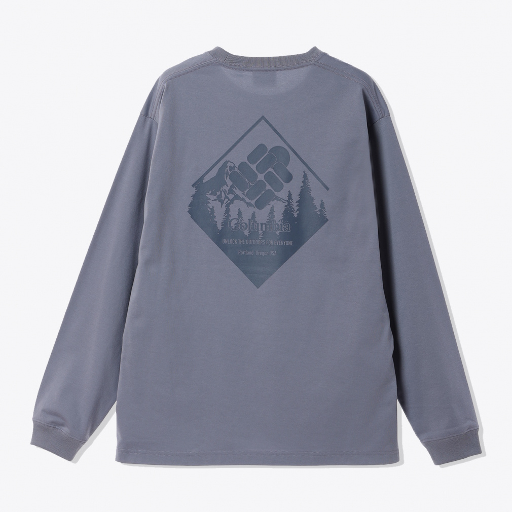 アーバンハイクグラフィックロングスリーブTシャツ(ミデアムグレー-S)