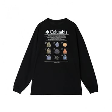 ロストブルックロングスリーブグラフィックTシャツ(ブラック-XS　メンズ)