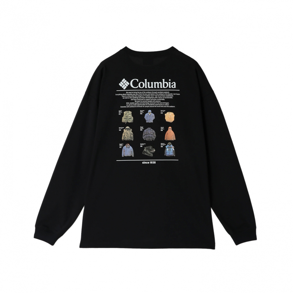 ロストブルックロングスリーブグラフィックTシャツ(ブラック-XS　メンズ)