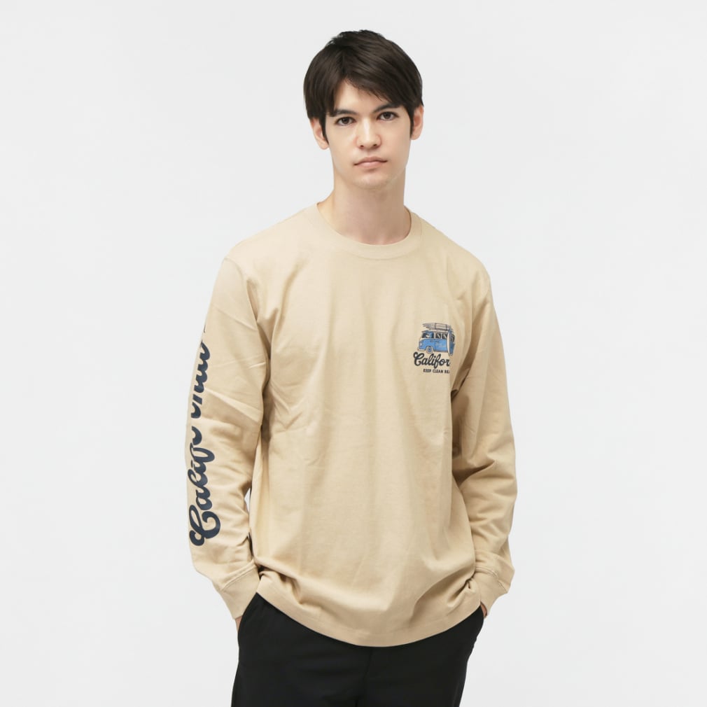 長袖Tシャツ(ベージュ-M)
