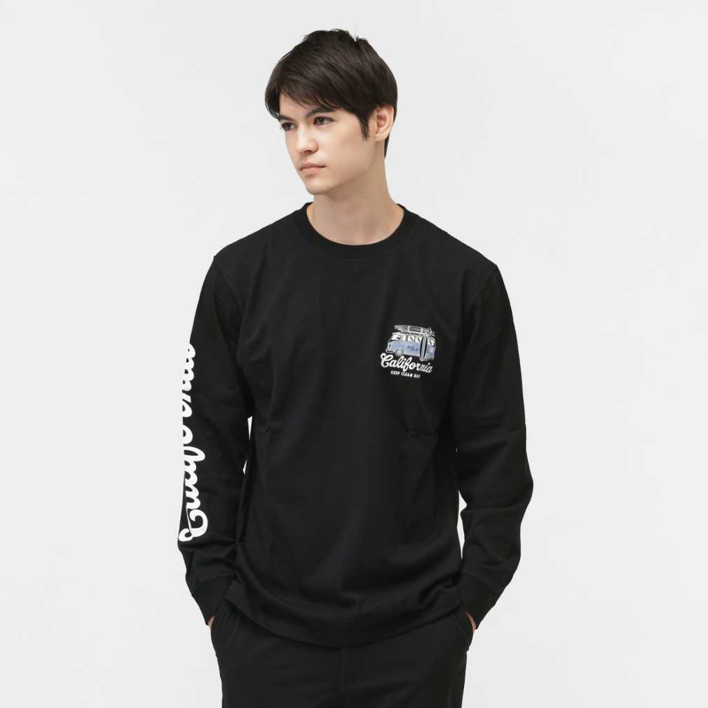 長袖Tシャツ(ブラック-M)