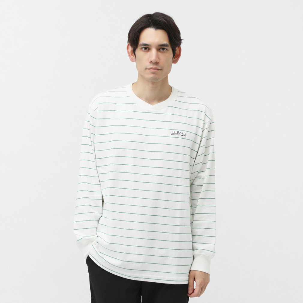 Union Long-Sleeve Tee(グリーン×ホワイト-M)