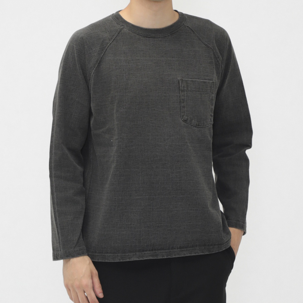 L/S HVY POCKET TEE(ブラック-S)