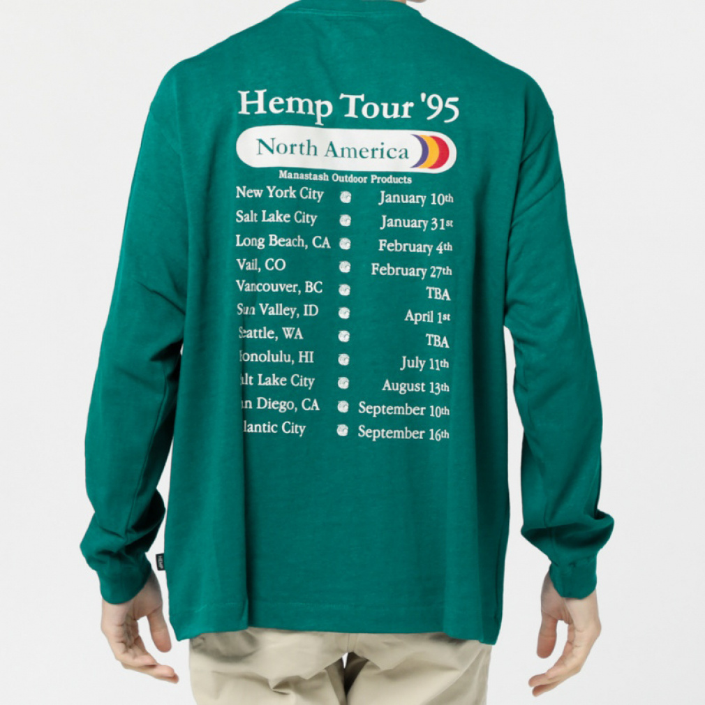 �}�i�X�^�b�V�� �����Y �A�E�g�h�A ����T�V���c HEMP L/S TEE HEMP TOUR 7923230010 MANASTASH
