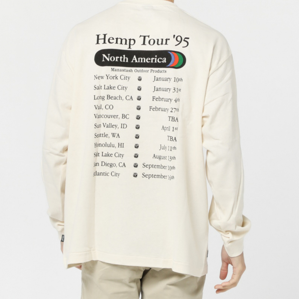 �}�i�X�^�b�V�� �����Y �A�E�g�h�A ����T�V���c HEMP L/S TEE HEMP TOUR 7923230010 MANASTASH