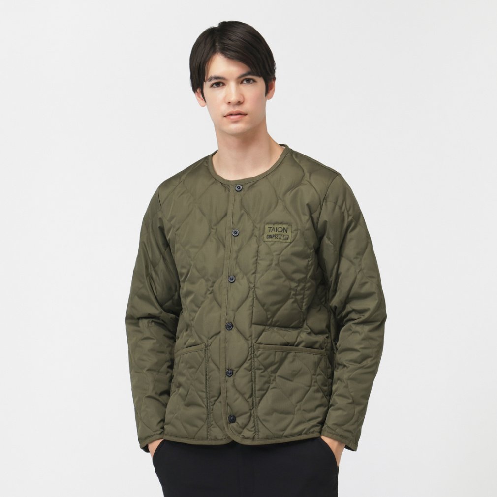 GRIP SWANY ダウンジャケット オリーブ色 grip swany オリーブ色 フード付きダウンジャケット 難燃素材 XL