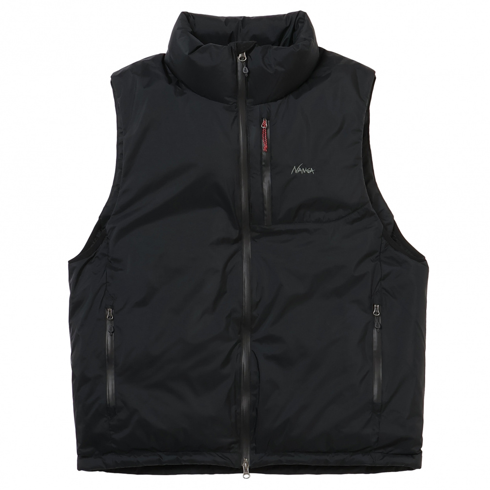 AURORA TEX STAND COLLAR DOWN VEST(ブラック-S　メンズ)