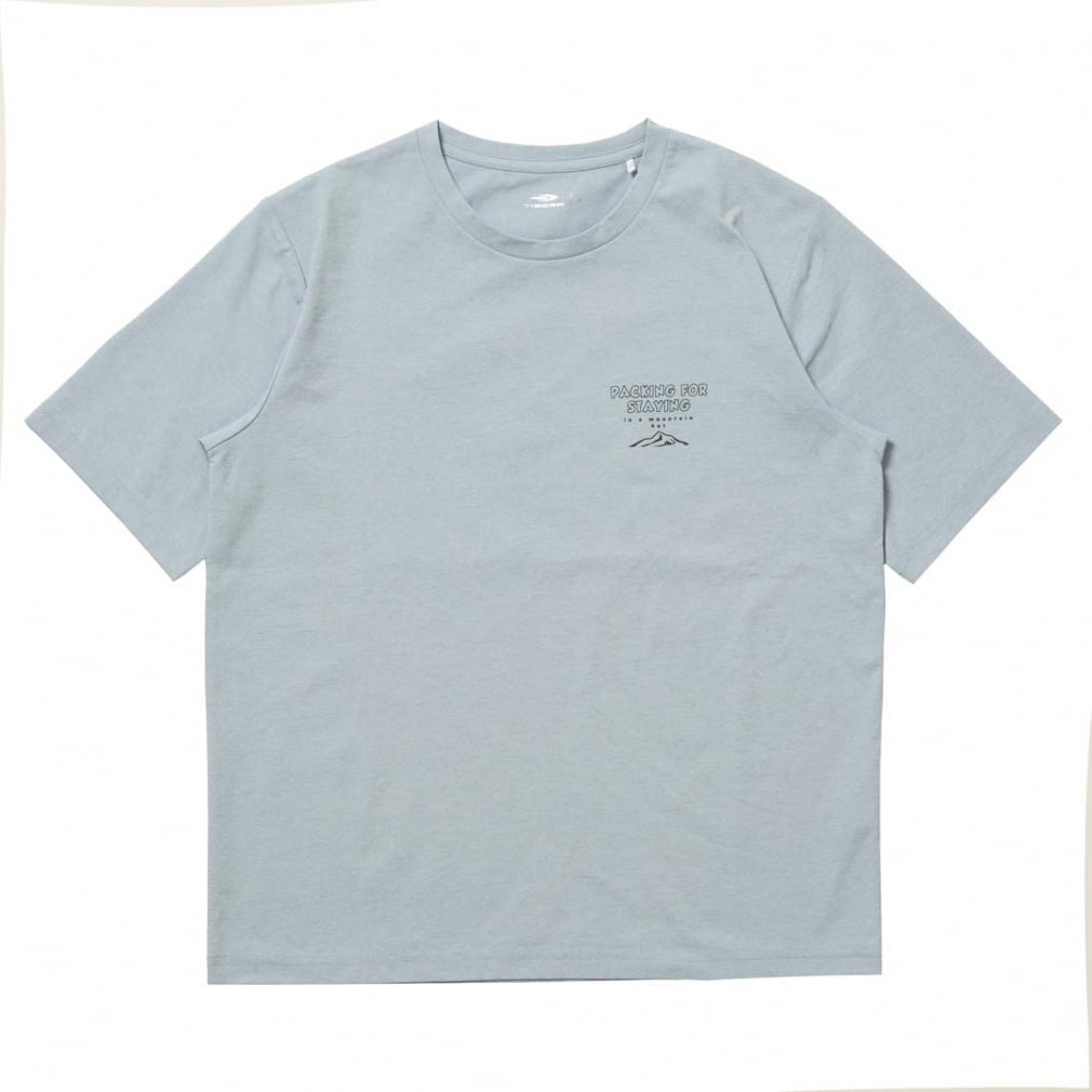 グラフィック半袖T パッキングリスト(サックスブルー-S)