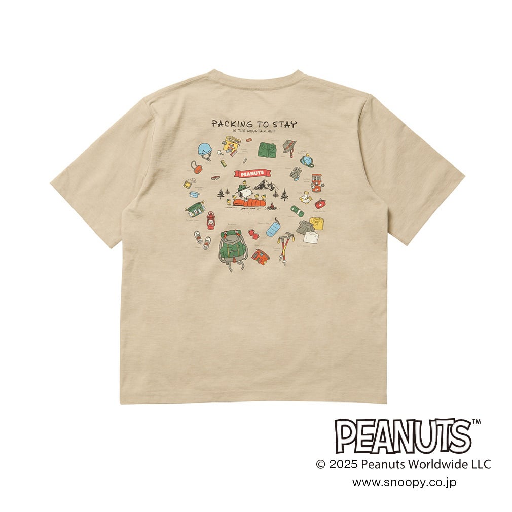 グラフィック半袖T パッキングリスト(スヌーピー)(アイボリー-S)