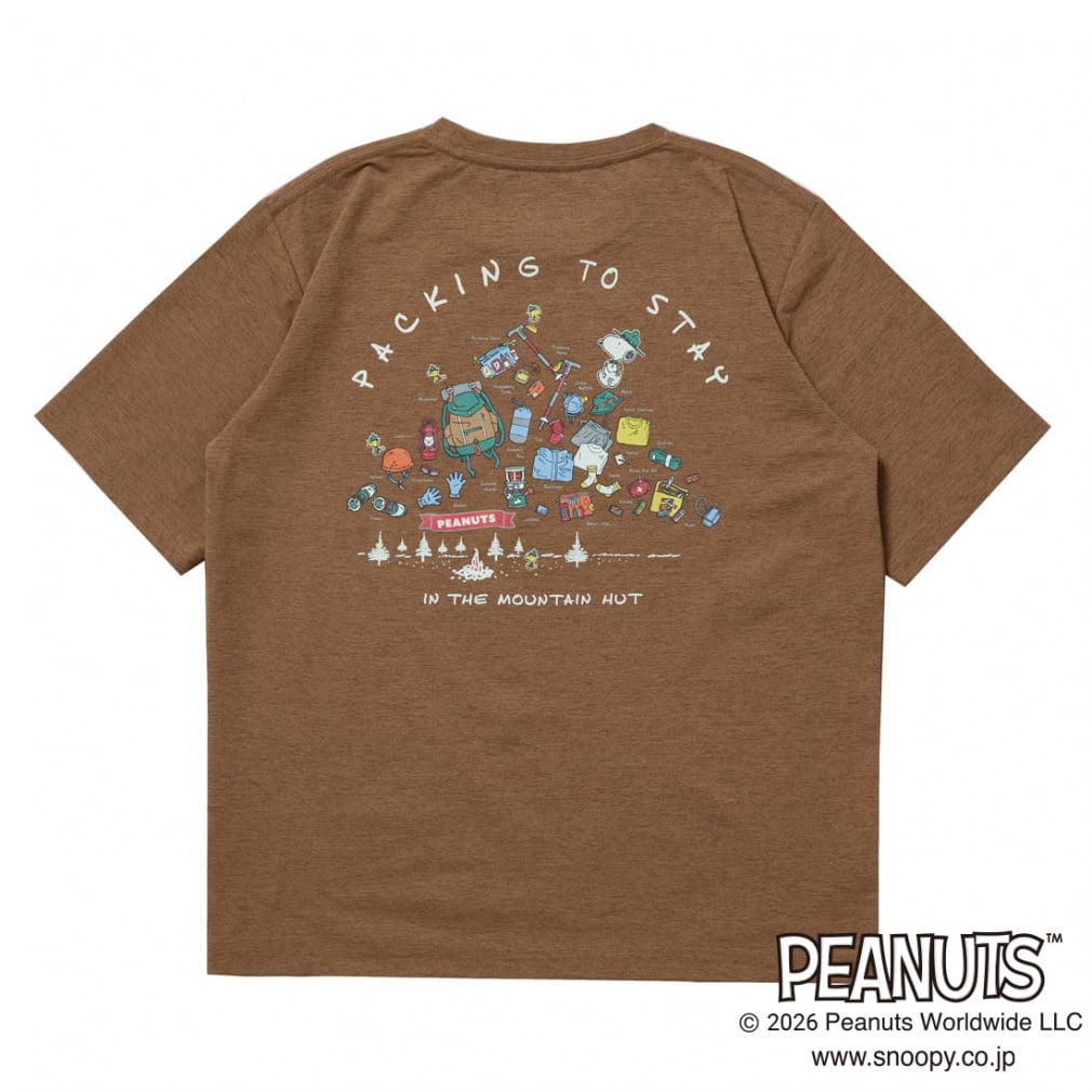 グラフィック半袖Tピーナッツパッキングリスト(ブラウン-S)