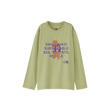 L/S Shiretoko Toko Tee キッズ ロングスリーブシレトコトコティー(ペールグリーン-100cm)