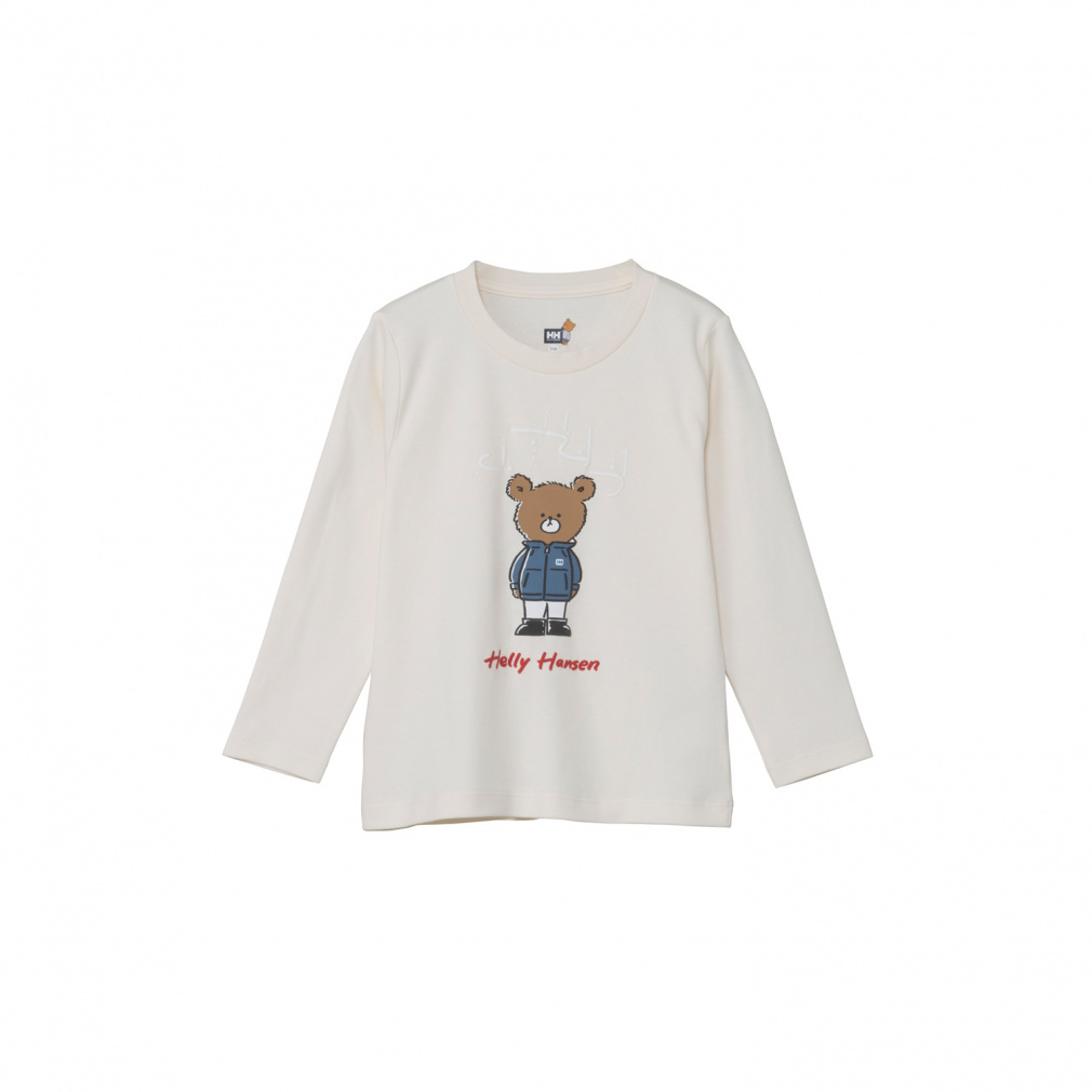 K L/S Helly Bear Aurora Tee ロングスリーブヘリーベアオーロラティー(アイボリー-110cm)