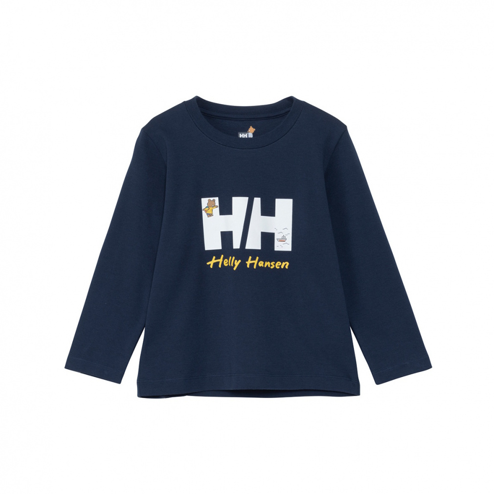 K L/S HH Helly Bear Tee キッズ ロングスリーブ HHヘリーベアティー(ネイビー-110cm)