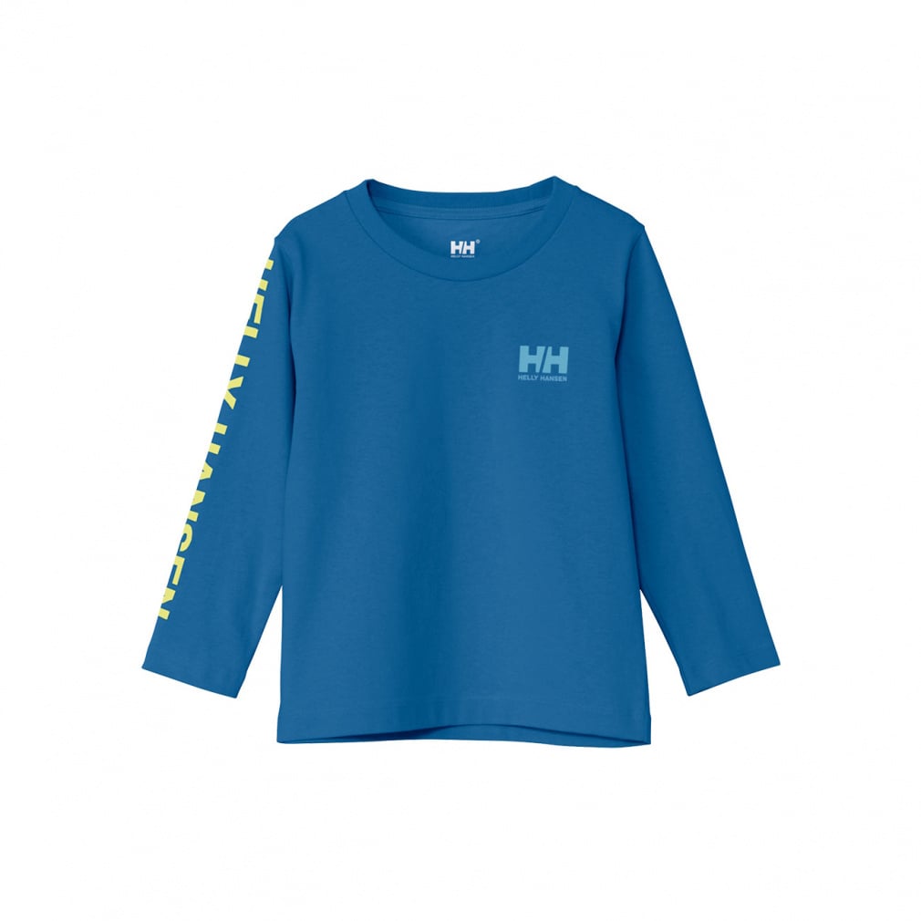 K L/S Letter Tee K ロングスリーブ レター ティー(ブルー-110cm)