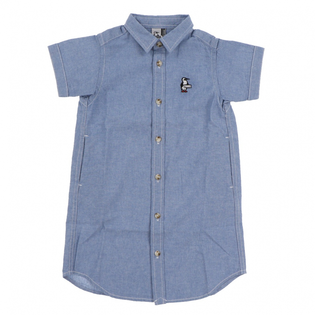 Kids S/S Chambray Dress(ブルー-S)