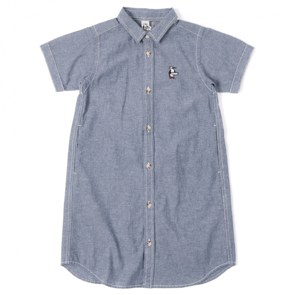 Kids S/S Chambray Dress(ダークブルー-S)