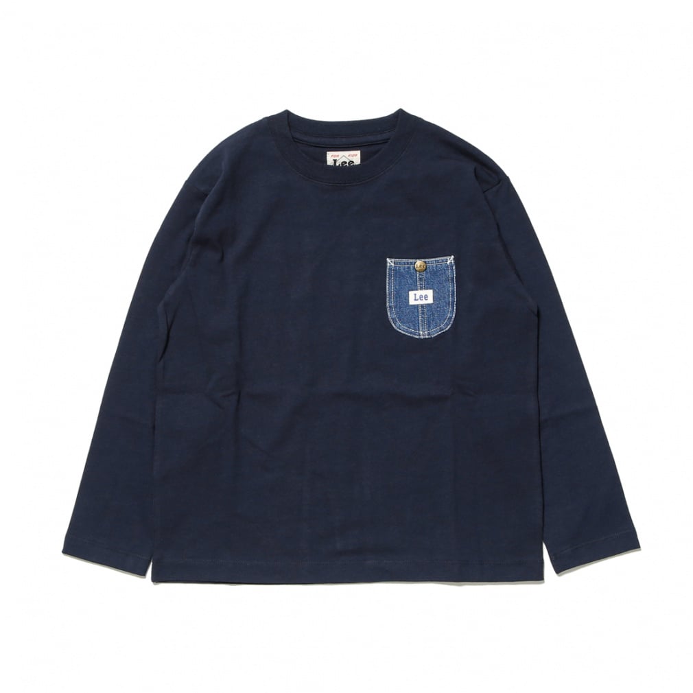 DENIMPOCKET L/S TEE(ネイビー-110cm)