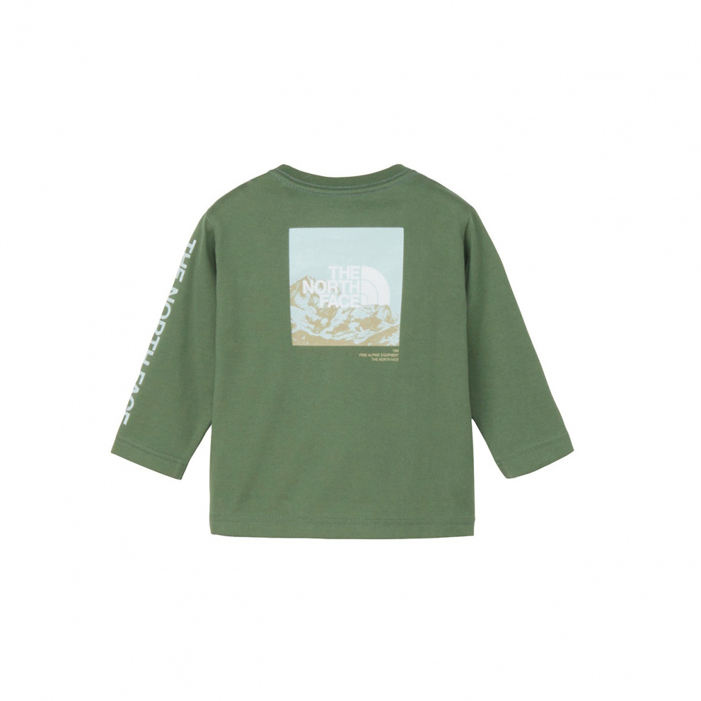 B L/S Sleeve Graphic Tee ロングスリーブスリーブグラフィックティー(ベビー)(オリーブ-80cm)