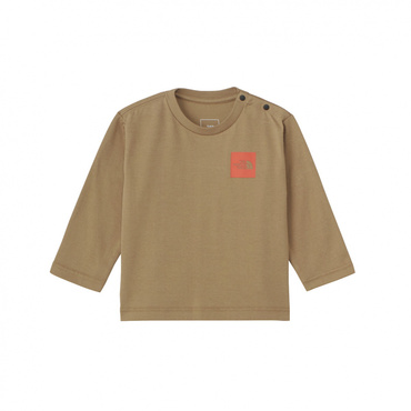 B L/S Small Square LogoTee ベビー ロングスリーブスモールスクエアロゴティー(ベージュ-80cm)