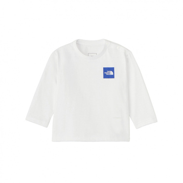 B L/S Small Square LogoTee ベビー ロングスリーブスモールスクエアロゴティー(ホワイト×ブルー-80cm)