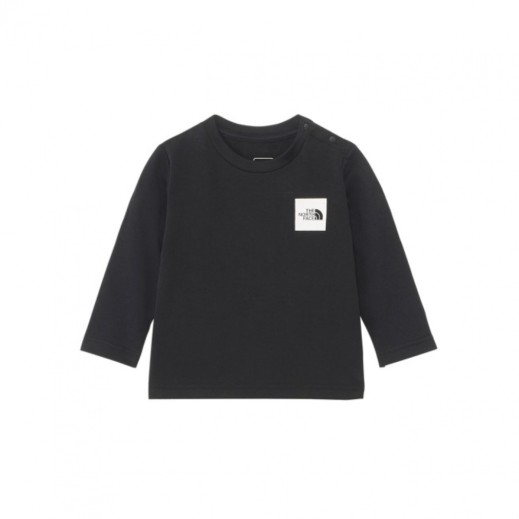 B L/S Small Square LogoTee ベビー ロングスリーブスモールスクエアロゴティー(ブラック-80cm)
